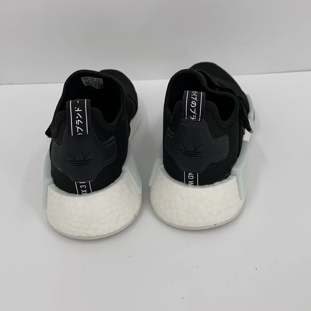 Adidas NMD R1 slip-on sneaker black white chunky strap women 6.5